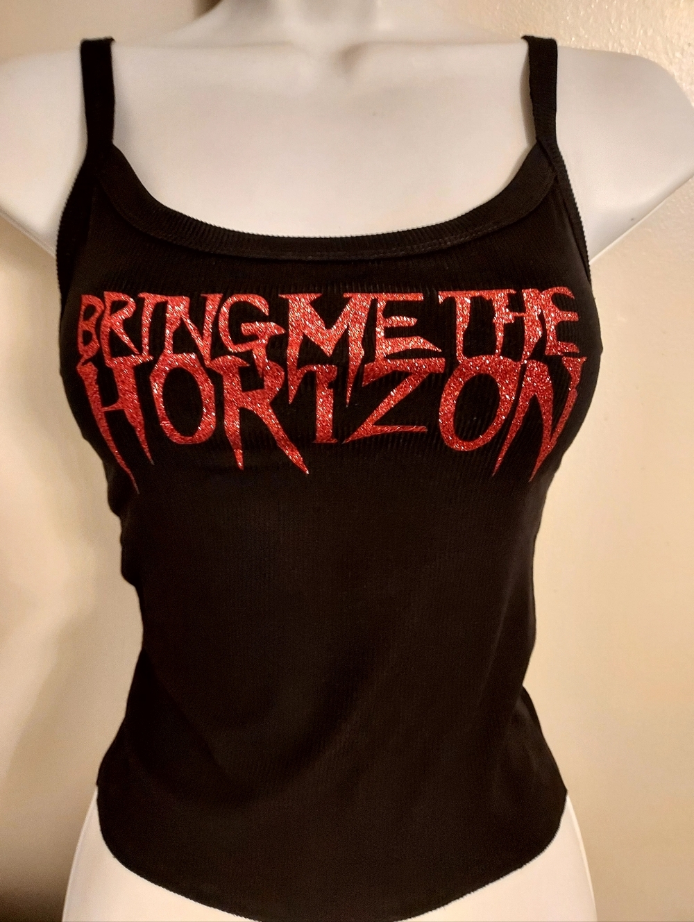 Bring me the horizon Crop top red glitter vinyl ribbed bring me the horizon Tank
